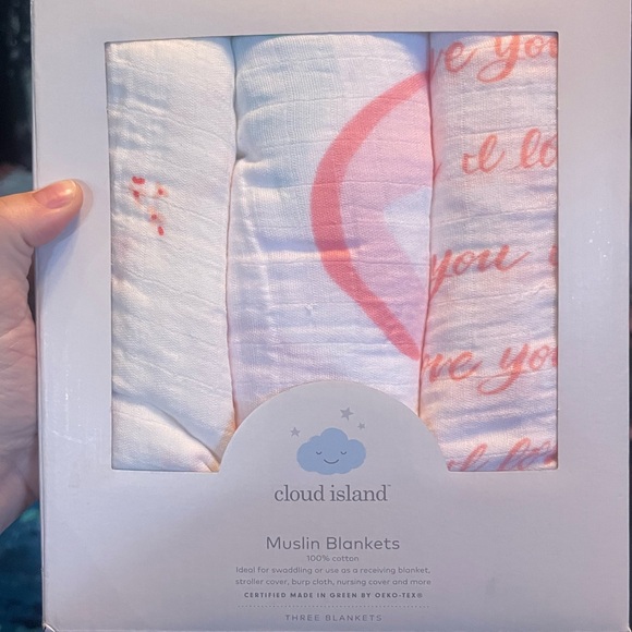 Cloud Island Floral Baby Blanket - Pink and White - Picture 1 of 2